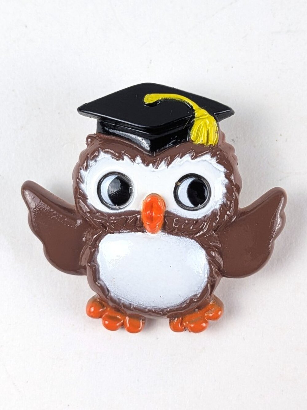 Vintage Graduation Owl Plastic Pin